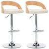 Image de Lot de 2 chaise de bar vidaxl interieur non pliable en bois H. 80 cm beige
