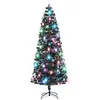 Image de Arbre de Noël pré éclairé avec support 240 cm fibre optique