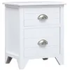 Image de Table de chevet Blanc 38x28x45 cm Bois de Paulownia