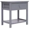 Image de Table de chevet Gris 40x29x42 cm Bois de Paulownia