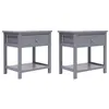 Image de Tables de chevet 2 pcs Gris 40x29x42 cm Bois de Paulownia