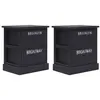 Image de 2 pcs Tables de chevet Noir 38x28x45 cm Bois de Paulownia