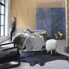 Image de vidaXL Tapis Carpette de Salon Moquette de Salon Carpette de Chambre à Coucher Moquette de Salle de Séjour Maison Intérieur Peau de Vache Véritable Noir 150x170 cm