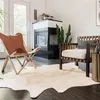 Image de vidaXL Tapis Carpette de Salon Moquette de Salon Carpette de Chambre à Coucher Moquette de Salle de Séjour Maison Intérieur Peau de Vache Véritable 150x170 cm Beige