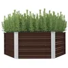 Image de Jardinière surélevée Marron 129x129x46 cm Acier galvanisé