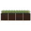 Image de vidaXL Lit surélevé de jardin Marron 320x80x77 cm Acier galvanisé