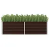 Image de Lit surélevé de jardin Marron 160x40x45 cm Acier galvanisé