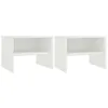 Image de Tables de chevet 2 pcs Blanc 40x30x30 cm Bois d ingénierie