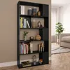 Image de Bibliothèque Séparateur de pièce Noir Bois d'ingénierie