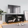 Image de Meuble TV avec roulettes Noir 90x35x35 cm Bois d ingénierie