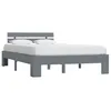 Image de Cadre de lit sans matelas gris bois massif de pin 140x200 cm