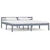 Image de Cadre de lit sans matelas gris bois massif de pin 160x200 cm