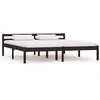 Image de Cadre de lit sans matelas marron foncé pin massif 160x200 cm