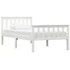 Image de vidaXL Cadre de lit Blanc Bois de pin massif 100 x 200 cm