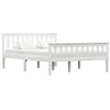 Image de vidaXL Cadre de lit Blanc Bois de pin massif 140 x 200 cm
