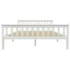 Image de vidaXL Cadre de lit Blanc Bois de pin massif 160 x 200 cm