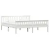 Image de vidaXL Cadre de lit Bois de pin massif Blanc 180 x 200 cm