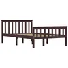 Image de vidaXL Cadre de lit Marron foncé Bois de pin massif 120 x 200 cm