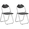 Image de vidaXL Chaises pliantes de salle à manger 2 pcs Noir Similicuir