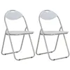 Image de vidaXL Chaises pliantes de salle à manger 2 pcs Blanc Similicuir