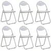 Image de vidaXL Chaises pliantes de salle à manger 6 pcs Blanc Similicuir