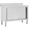 Image de Table de travail avec portes coulissantes 120x50x(95 97)cm Inox