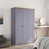 Image de Garde robe 3 portes Gris 118x50x171,5 cm Pin Assortiment Panama