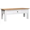 Image de Table basse Blanc 100x60x45 cm Pin massif Assortiment Panama