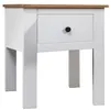 Image de vidaXL Pin Table de Chevet Table de Nuit avec 1 Tiroir Armoire de Chevet Table de Canapé Salon Salle de Séjour Chambre à Coucher Maison Intérieur Blanc