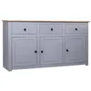 Image de Buffet Gris 135x40x80 cm Pin solide Assortiment Panama