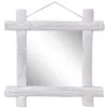 Image de vidaXL Spiegel houtblokken 70x70 cm massief gerecycled hout283932
