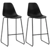Image de Lot de 2 chaise de bar vidaxl interieur non pliable H. 112.5 cm en plastique noir