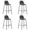 Image de Lot de 4 chaise de bar vidaxl H. 99 cm non pliable en plastique interieur gris