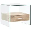 Image de vidaXL Salontafel met lade 50x50x45 cm gehard glas284724