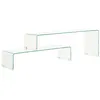 Image de Ensemble de table basse 2 pcs 90x30x20 110x30x40cm Verre trempé