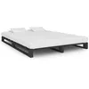 Image de Cadre de lit de palette sans matelas gris 140x200cm bois massif