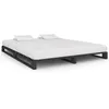 Image de Cadre de lit de palette sans matelas gris 200x200cm bois massif