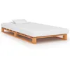 Image de vidaXL Cadre de lit de palette - Bois de pin massif - 100 x 200 cm - Marron