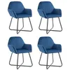 Image de vidaXL Chaises de salle à manger 4 pcs Bleu velours