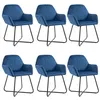Image de vidaXL Chaises de salle à manger 6 pcs Bleu velours