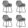 Image de vidaXL Chaises de salle à manger 4 pcs Gris Velours