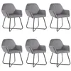 Image de vidaXL Chaises de salle à manger 6 pcs Gris Velours