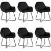Image de Chaises à manger lot de 6 noir velours