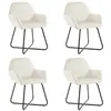 Image de Chaises à manger lot de 4 Crème Velours