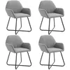 Image de vidaXL Chaises de salle à manger 4 pcs Gris clair Tissu