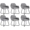Image de vidaXL Chaises de salle à manger 6 pcs Gris clair Tissu