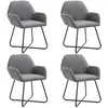 Image de vidaXL Chaises de salle à manger 4 pcs Gris foncé Tissu