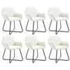 Image de vidaXL Chaises de salle à manger 6 pcs Crème Tissu