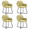 Image de vidaXL Chaises de salle à manger 4 pcs Vert Tissu