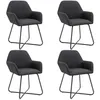 Image de vidaXL Chaises de salle à manger 4 pcs Noir Tissu